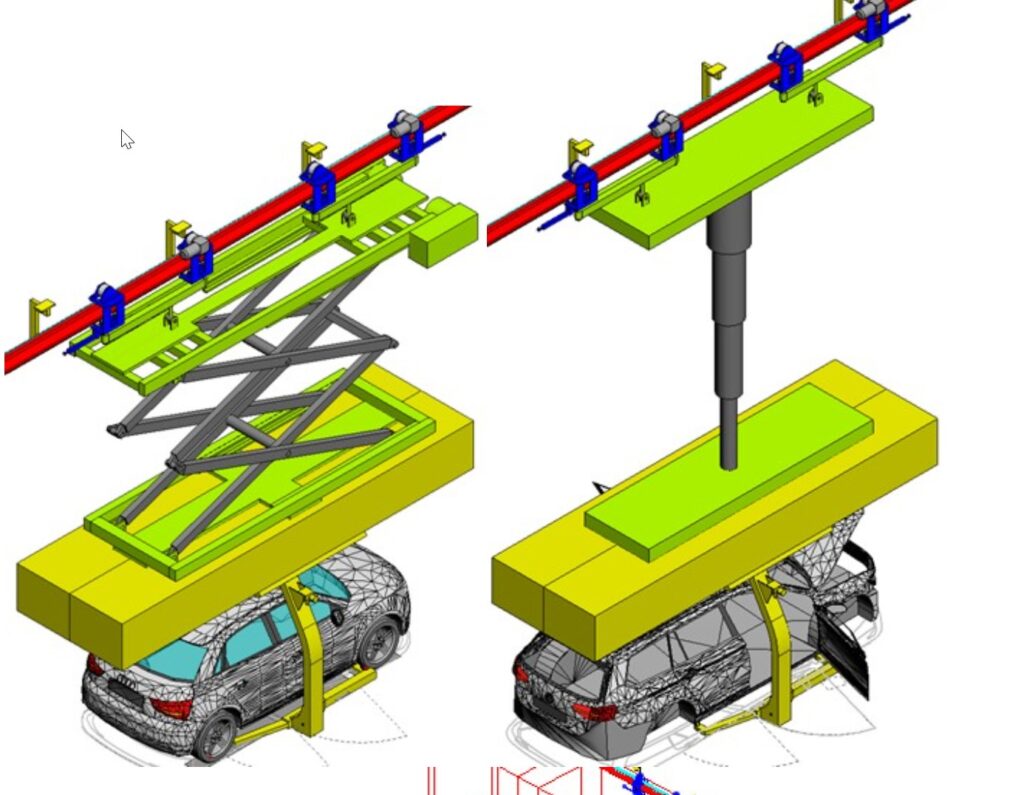 Es werden die komplexesten Bewegungsabläufe abgebildet. Z.B. EHB mit Scheren- Hydraulikhubgehänge