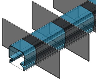 Trockentunnel mit Wanddurchbrüchen